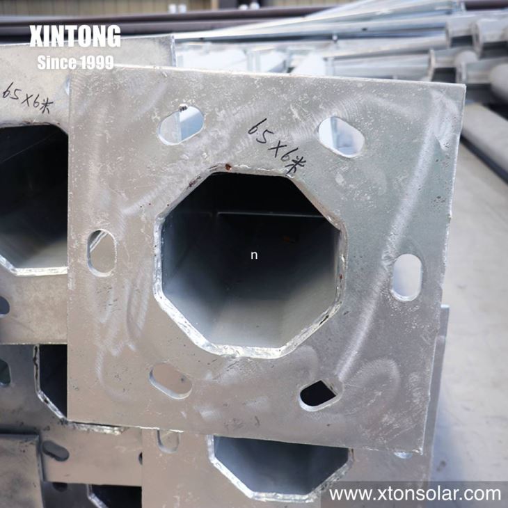 24 Inch Hexagonal Steel Galvanized Pipe Traffic Signal Post Pole